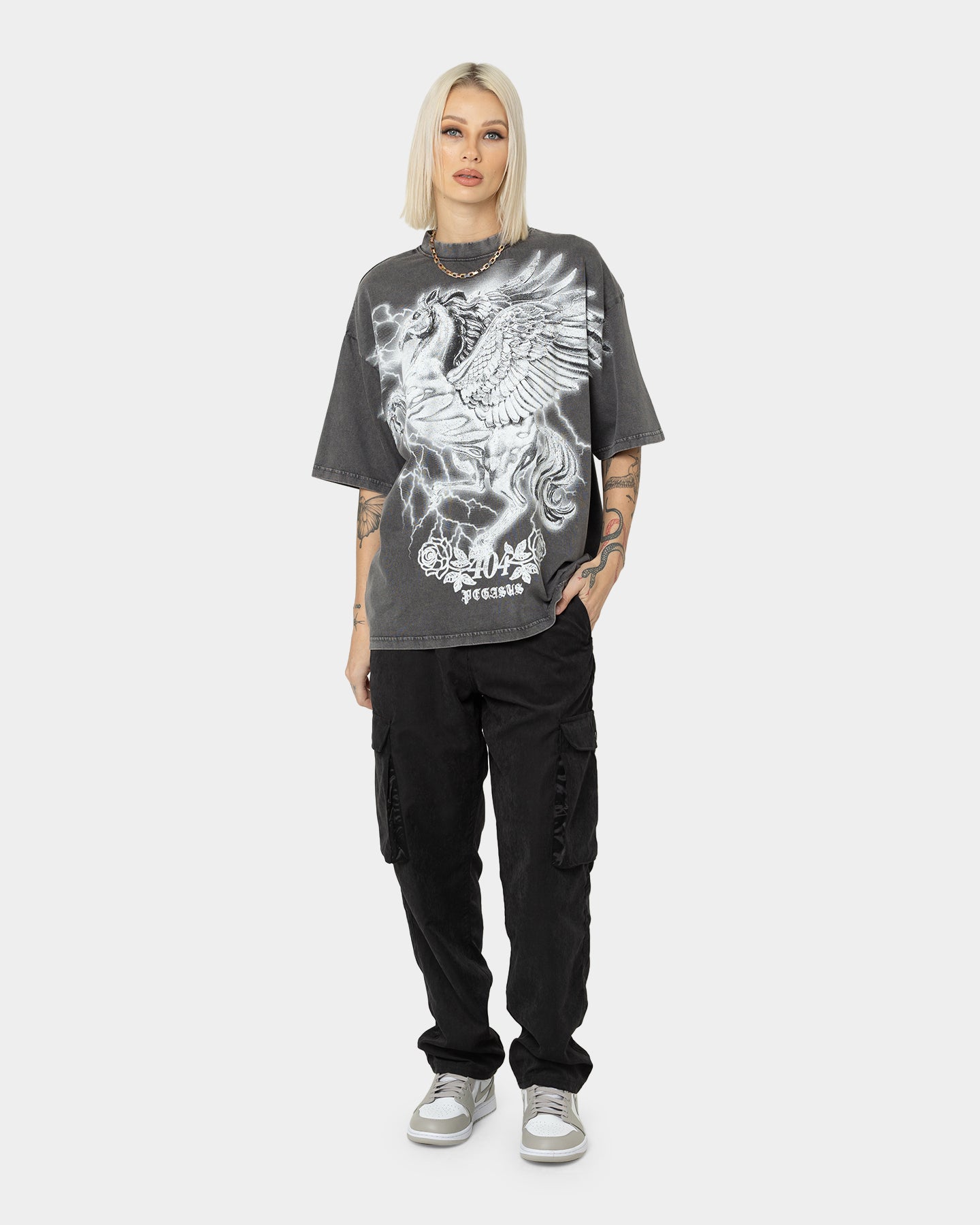 Only 37.70 usd for 404 Pegasus Vintage T-Shirt Charcoal Online at